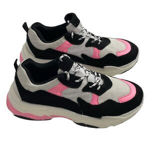 White Fox Boutique Sneakers System Shock‎ Pink Black Size 8 Women’s Shoes